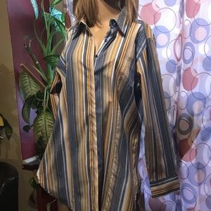 Ashley Stewart striped button up size 14